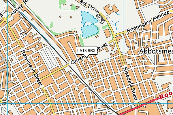 LA13 9BX map - OS VectorMap District (Ordnance Survey)