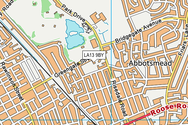LA13 9BY map - OS VectorMap District (Ordnance Survey)