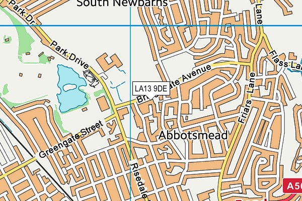 LA13 9DE map - OS VectorMap District (Ordnance Survey)