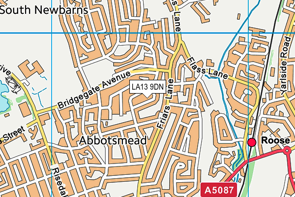 LA13 9DN map - OS VectorMap District (Ordnance Survey)