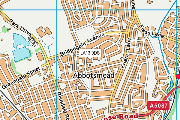 LA13 9DS map - OS VectorMap District (Ordnance Survey)
