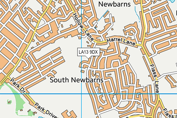 LA13 9DX map - OS VectorMap District (Ordnance Survey)