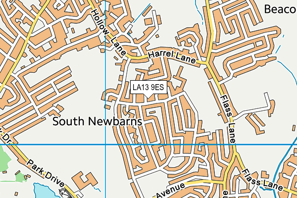 LA13 9ES map - OS VectorMap District (Ordnance Survey)