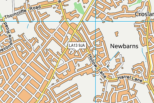LA13 9JA map - OS VectorMap District (Ordnance Survey)