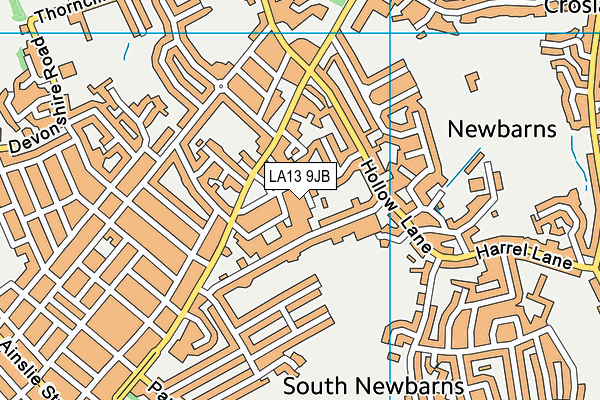 LA13 9JB map - OS VectorMap District (Ordnance Survey)