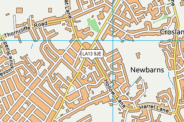 LA13 9JE map - OS VectorMap District (Ordnance Survey)