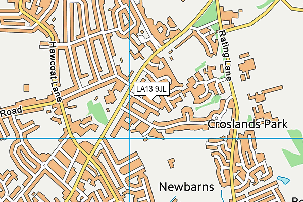 LA13 9JL map - OS VectorMap District (Ordnance Survey)