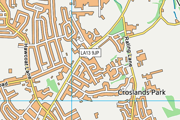LA13 9JP map - OS VectorMap District (Ordnance Survey)