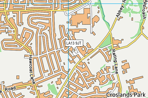 LA13 9JT map - OS VectorMap District (Ordnance Survey)