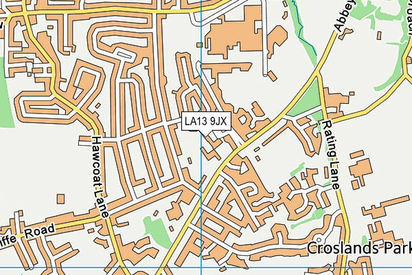 LA13 9JX map - OS VectorMap District (Ordnance Survey)