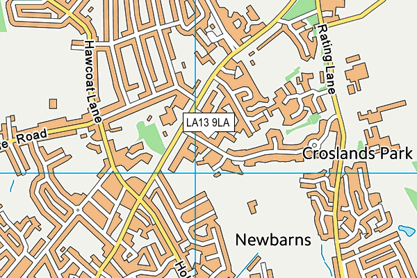 LA13 9LA map - OS VectorMap District (Ordnance Survey)