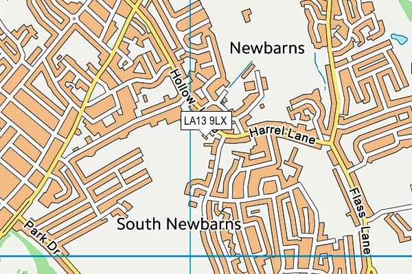 LA13 9LX map - OS VectorMap District (Ordnance Survey)