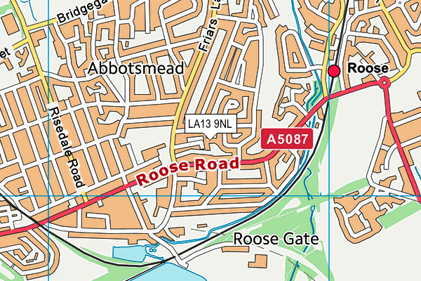 LA13 9NL map - OS VectorMap District (Ordnance Survey)