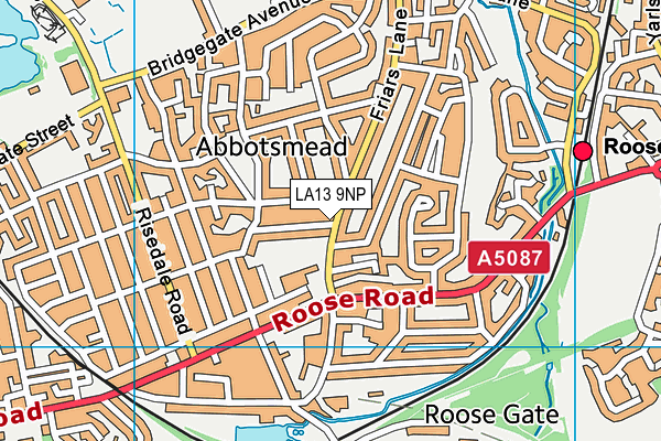 LA13 9NP map - OS VectorMap District (Ordnance Survey)