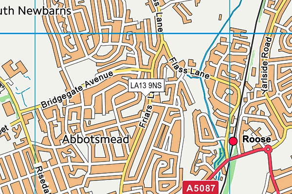 LA13 9NS map - OS VectorMap District (Ordnance Survey)