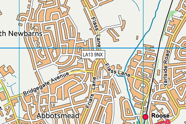 LA13 9NX map - OS VectorMap District (Ordnance Survey)
