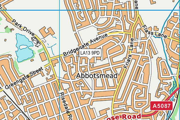 LA13 9PD map - OS VectorMap District (Ordnance Survey)