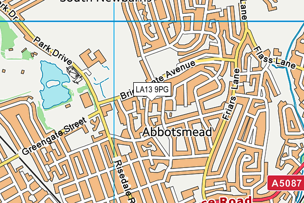 LA13 9PG map - OS VectorMap District (Ordnance Survey)