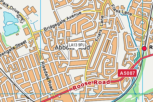 LA13 9PJ map - OS VectorMap District (Ordnance Survey)