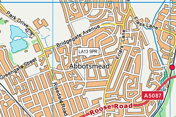 LA13 9PR map - OS VectorMap District (Ordnance Survey)