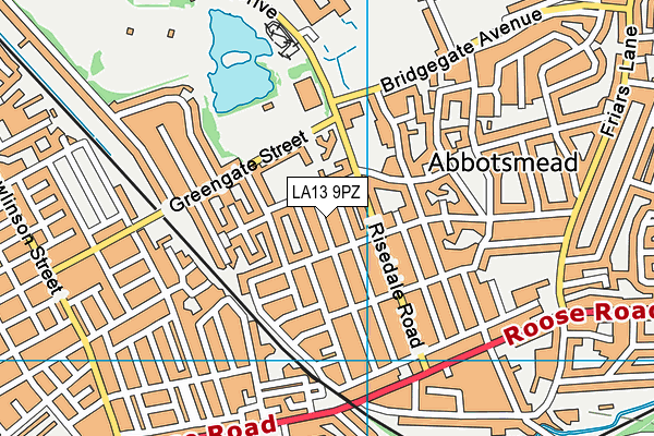 LA13 9PZ map - OS VectorMap District (Ordnance Survey)