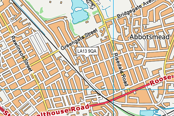 LA13 9QA map - OS VectorMap District (Ordnance Survey)