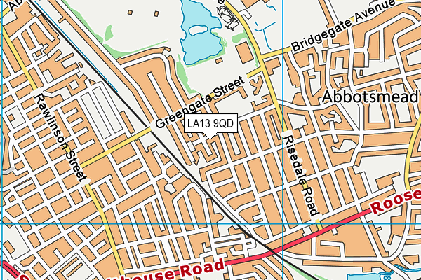 LA13 9QD map - OS VectorMap District (Ordnance Survey)