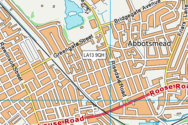 LA13 9QH map - OS VectorMap District (Ordnance Survey)