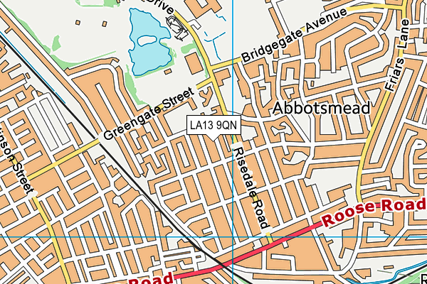 LA13 9QN map - OS VectorMap District (Ordnance Survey)