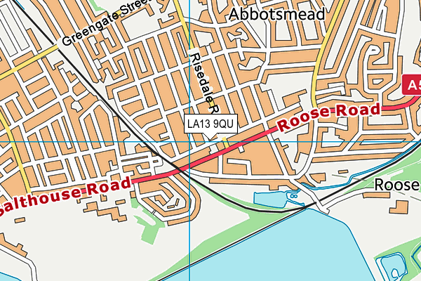LA13 9QU map - OS VectorMap District (Ordnance Survey)