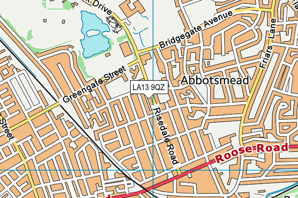 LA13 9QZ map - OS VectorMap District (Ordnance Survey)