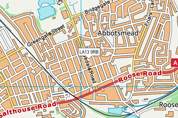 LA13 9RB map - OS VectorMap District (Ordnance Survey)