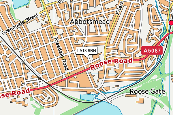 LA13 9RN map - OS VectorMap District (Ordnance Survey)