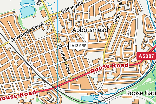 Moorfield Learning Centre map (LA13 9RS) - OS VectorMap District (Ordnance Survey)