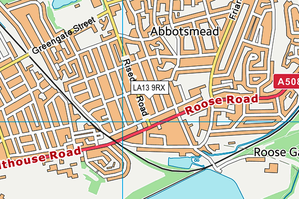 LA13 9RX map - OS VectorMap District (Ordnance Survey)