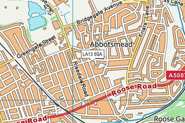 LA13 9SA map - OS VectorMap District (Ordnance Survey)