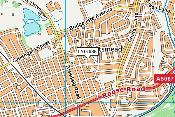 LA13 9SB map - OS VectorMap District (Ordnance Survey)