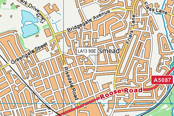 LA13 9SE map - OS VectorMap District (Ordnance Survey)
