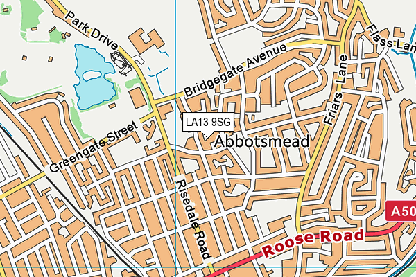 LA13 9SG map - OS VectorMap District (Ordnance Survey)