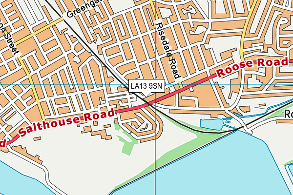LA13 9SN map - OS VectorMap District (Ordnance Survey)