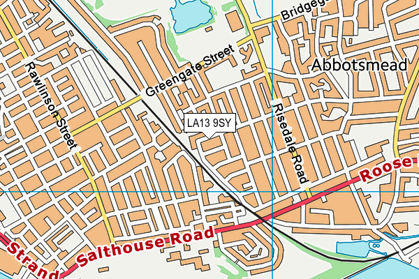 LA13 9SY map - OS VectorMap District (Ordnance Survey)