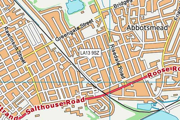 LA13 9SZ map - OS VectorMap District (Ordnance Survey)