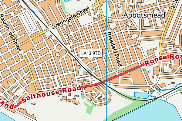 LA13 9TD map - OS VectorMap District (Ordnance Survey)