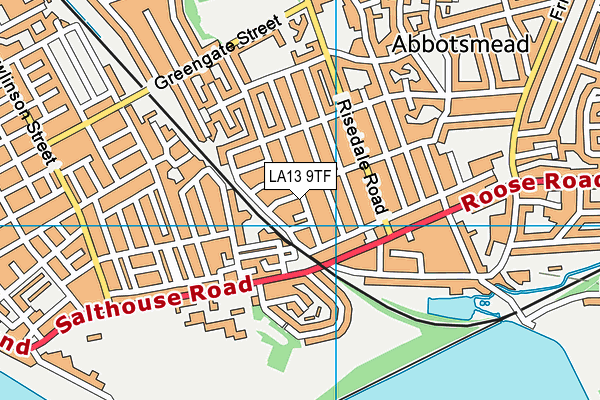 LA13 9TF map - OS VectorMap District (Ordnance Survey)