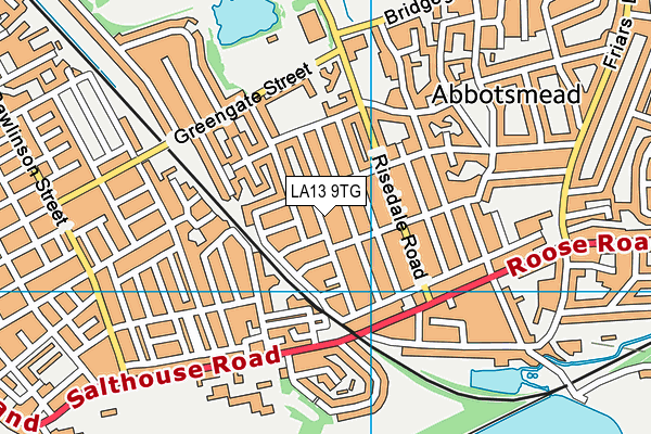 LA13 9TG map - OS VectorMap District (Ordnance Survey)