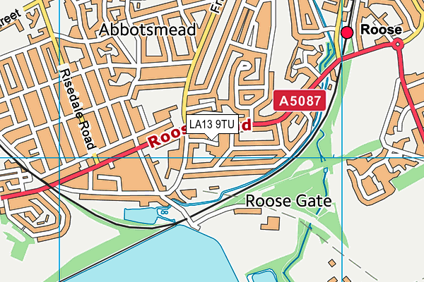 LA13 9TU map - OS VectorMap District (Ordnance Survey)