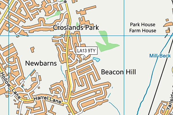 LA13 9TY map - OS VectorMap District (Ordnance Survey)