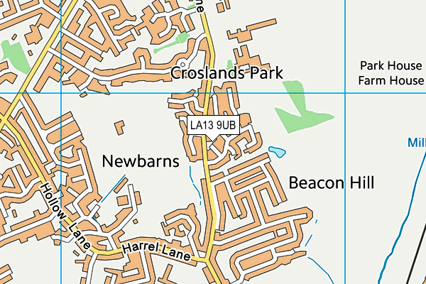 LA13 9UB map - OS VectorMap District (Ordnance Survey)