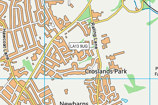 LA13 9UG map - OS VectorMap District (Ordnance Survey)