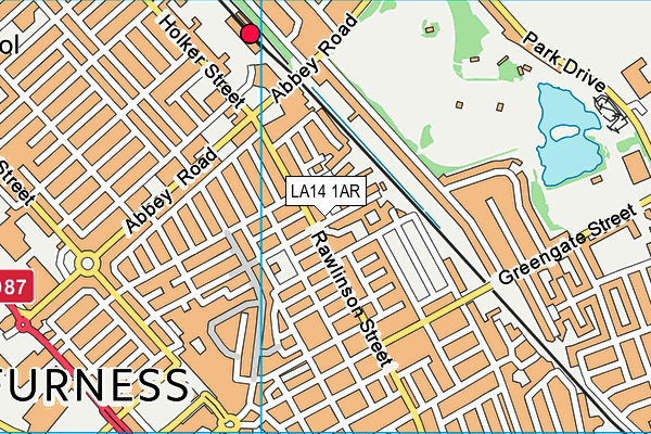 LA14 1AR map - OS VectorMap District (Ordnance Survey)